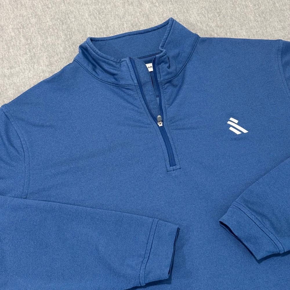 Peter Millar Mens Blue Quarter Zip Pullover Performance Golf Sweater MS23EK40B M